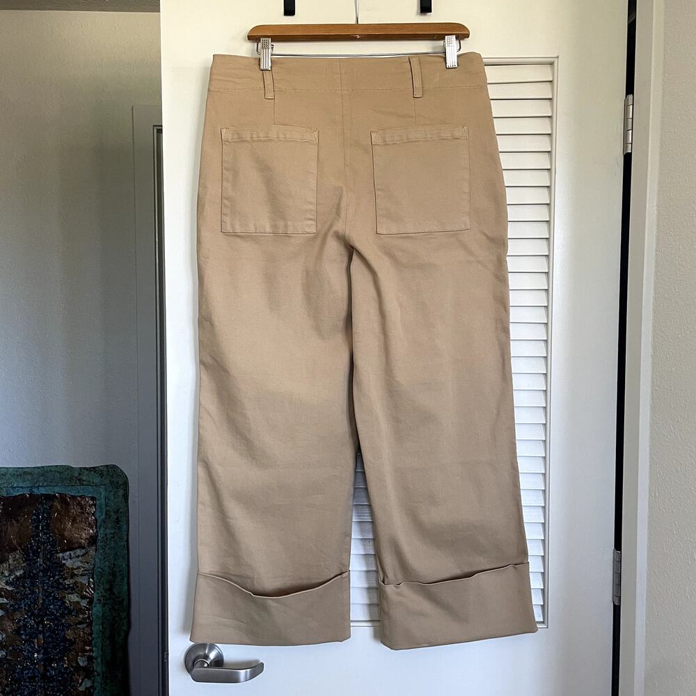 Kut From the Kloth Sienna High-Rise Rolled Hem Khaki Pants 12 Preppy Minimalist - Picture 5 of 9